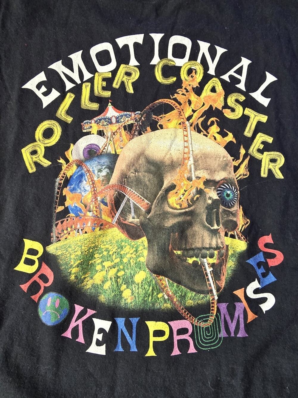 Broken Promises Emotional Rollercoaster T-Shirt Mens XL Black Graphic Tee Zumiez